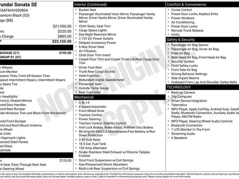 Used 2017 Hyundai Sonata SE w/ Cargo Package FWD image 13