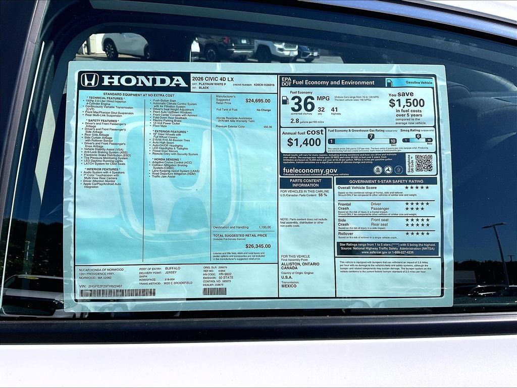 New 2026 Honda Civic LX image 18