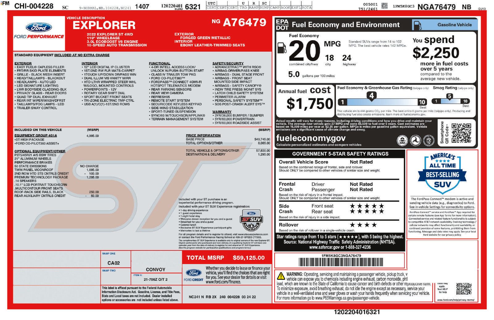 Used 2022 Ford Explorer ST w/ Equipment Group 401A AWD/4WD image 39