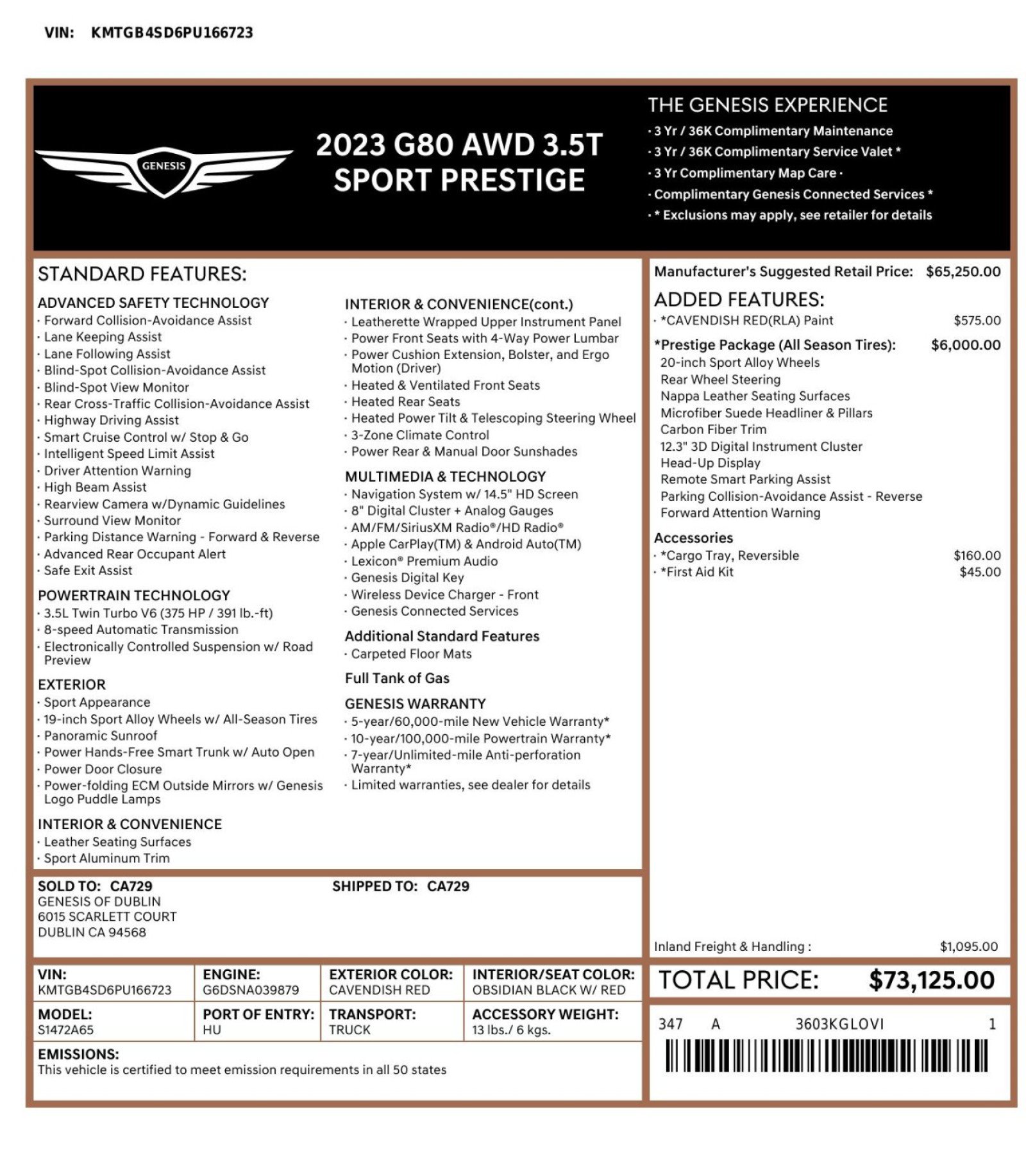 Used 2023 Genesis G80 3.5T Sport AWD/4WD image 48