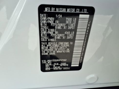 Certified 2024 Nissan Armada Platinum w/ Cargo Package AWD/4WD image 34