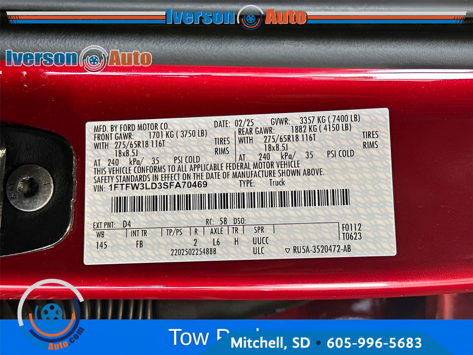 Used 2025 Ford F150 XLT w/ Equipment Group 302A MID AWD/4WD image 14