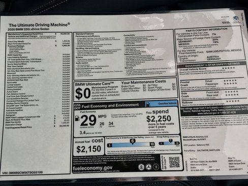 New 2026 BMW 330i xDrive Sedan w/ Premium Package AWD/4WD image 49