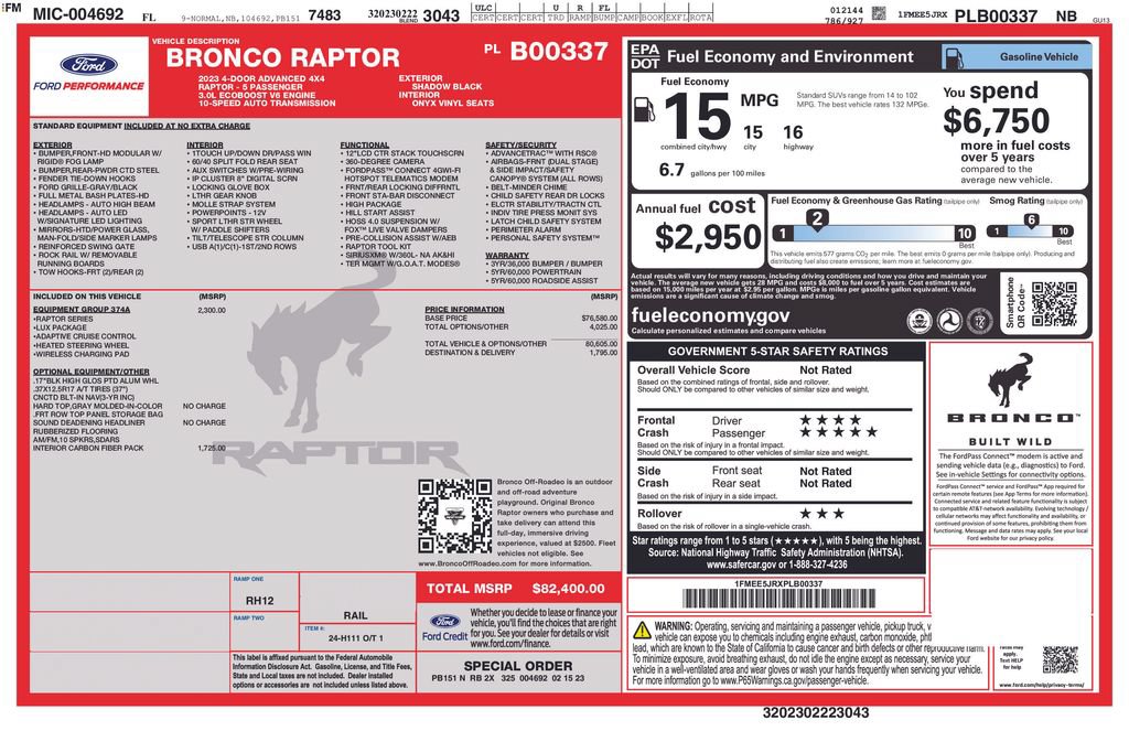 Certified 2023 Ford Bronco Raptor AWD/4WD image 40