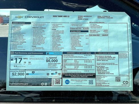 New 2026 Chevrolet Tahoe LS w/ LPO, Dark Essentials Package image 14