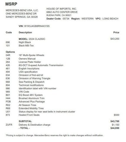 Certified 2024 Mercedes-Benz CLA 250 image 4