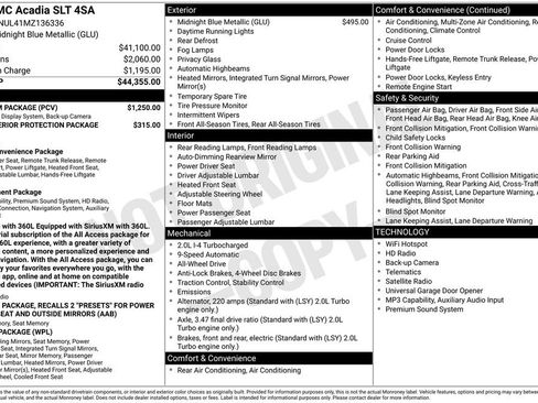 Used 2021 GMC Acadia SLT w/ Premium Package AWD/4WD image 49