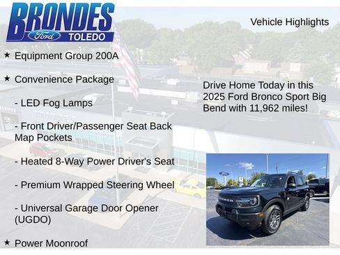 Used 2025 Ford Bronco Sport Big Bend w/ Convenience Package AWD/4WD image 5