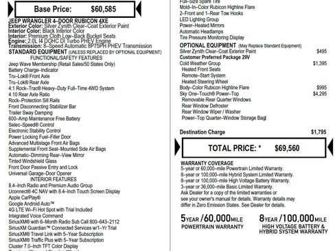 Used 2023 Jeep Wrangler Unlimited Rubicon 4xe w/ Cold Weather Group image 2