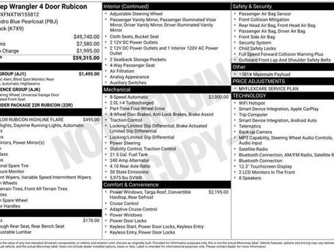 Used 2026 Jeep Wrangler Unlimited Rubicon w/ Safety Group AWD/4WD image 29