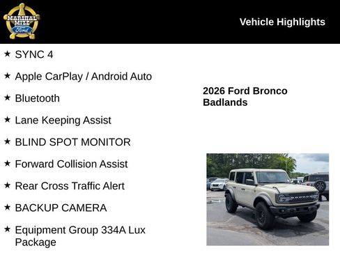 New 2026 Ford Bronco Badlands AWD/4WD image 2