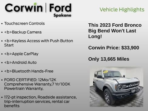 Certified 2023 Ford Bronco Big Bend image 7