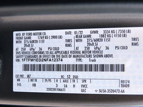 Used 2022 Ford F150 Lariat w/ Max Trailer Tow Package image 42