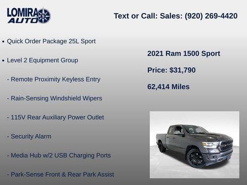 Used 2021 RAM 1500 Sport w/ Trailer Tow Group AWD/4WD image 8