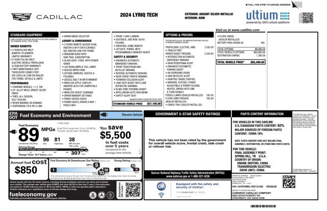 Used 2024 Cadillac Lyriq Tech w/ Driver Assist Package AWD/4WD image 3