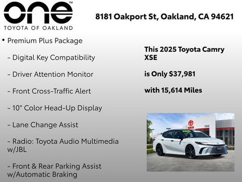 Certified 2025 Toyota Camry XSE w/ Premium Plus Package FWD image 6