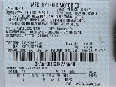 Used 2018 Ford Fusion SE w/ Equipment Group 602A FWD image 44