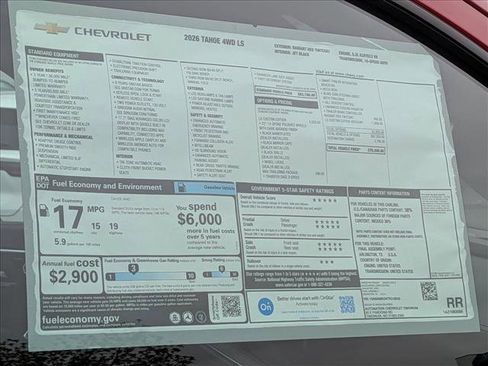 New 2026 Chevrolet Tahoe LS AWD/4WD image 18