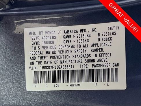 Used 2016 Honda Accord EX image 31
