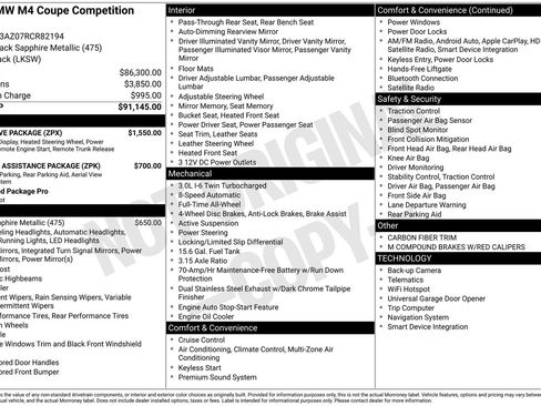 Used 2024 BMW M4 xDrive Competition w/ Executive Package AWD/4WD image 37