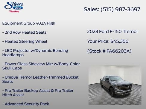 Used 2023 Ford F150 Tremor w/ Equipment Group 402A High AWD/4WD image 16