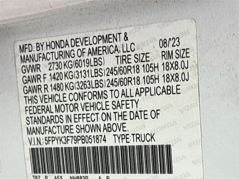 Used 2023 Honda Ridgeline RTL-E image 32