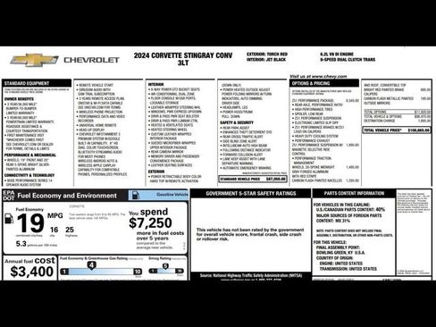 Used 2024 Chevrolet Corvette Stingray Premium Conv w/ Z51 Performance Package image 3