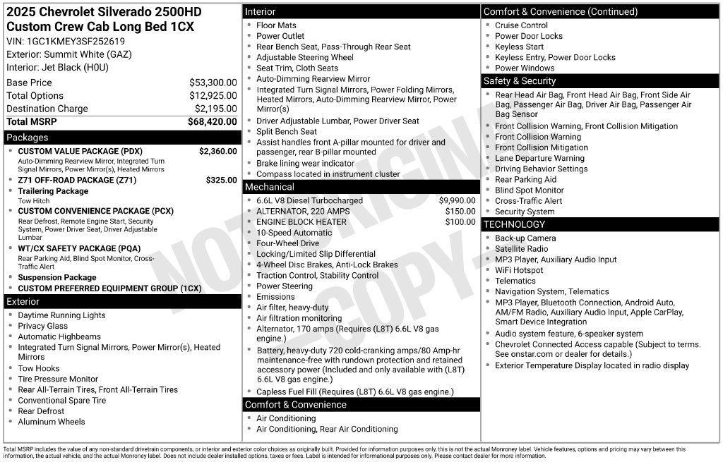Used 2025 Chevrolet Silverado 2500 Custom w/ Custom Value Package AWD/4WD image 48