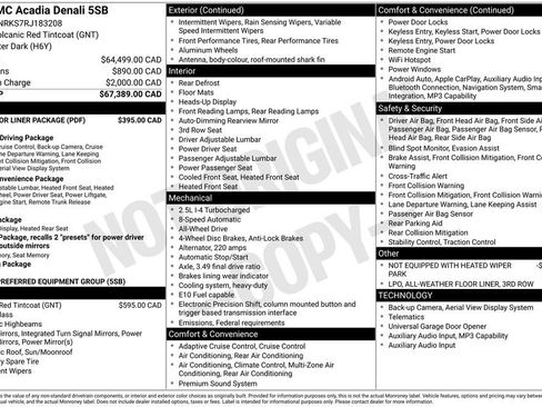 Used 2024 GMC Acadia Denali w/ LPO, Floor Liner Package AWD/4WD image 28
