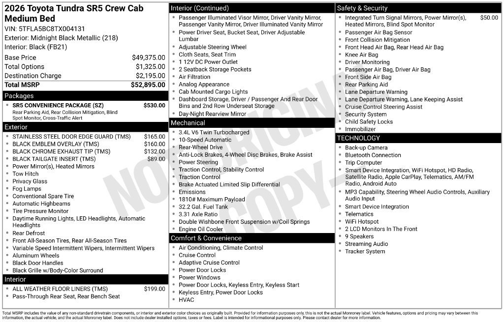 Certified 2026 Toyota Tundra SR5 w/ SR5 Convenience Package RWD image 40