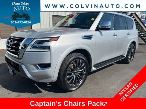 Certified 2023 Nissan Armada Platinum w/ Captain's Chairs Package AWD/4WD image 2