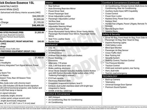 Certified 2021 Buick Enclave Essence w/ Sound and Sites Package image 37