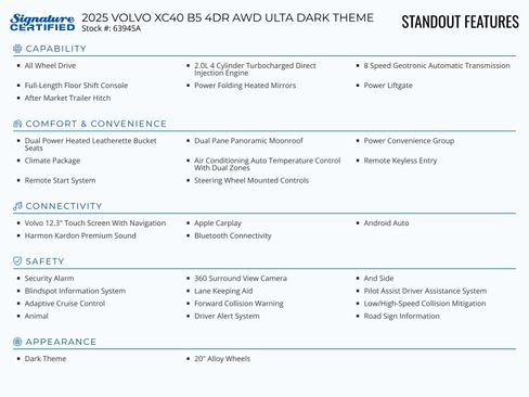 Used 2025 Volvo XC40 B5 Ultra w/ Climate Package image 2