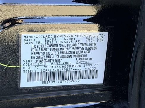 New 2026 Nissan Sentra SV w/ Floor Mat Package FWD image 24