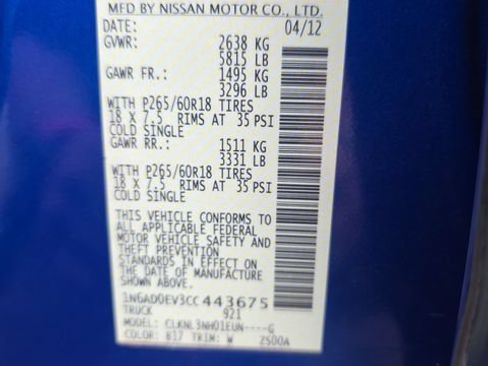 Used 2012 Nissan Frontier SL AWD/4WD image 9