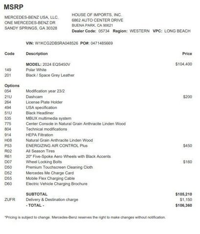 Certified 2024 Mercedes-Benz EQS 450+ Sedan image 4