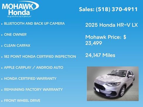 Certified 2025 Honda HR-V LX image 7