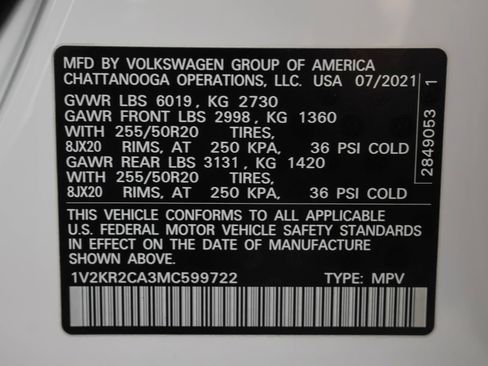 Used 2021 Volkswagen Atlas SE AWD/4WD image 51