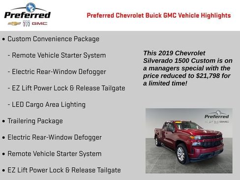 Used 2019 Chevrolet Silverado 1500 Custom w/ Custom Value Package AWD/4WD image 2