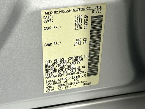 Used 2013 Nissan Altima 2.5 SL w/ Technology Pkg FWD image 12