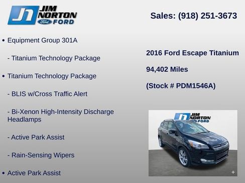 Used 2016 Ford Escape Titanium w/ Equipment Group 301A image 8