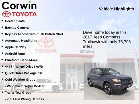 Used 2017 Jeep Compass Trailhawk w/ Cold Weather Group AWD/4WD image 7