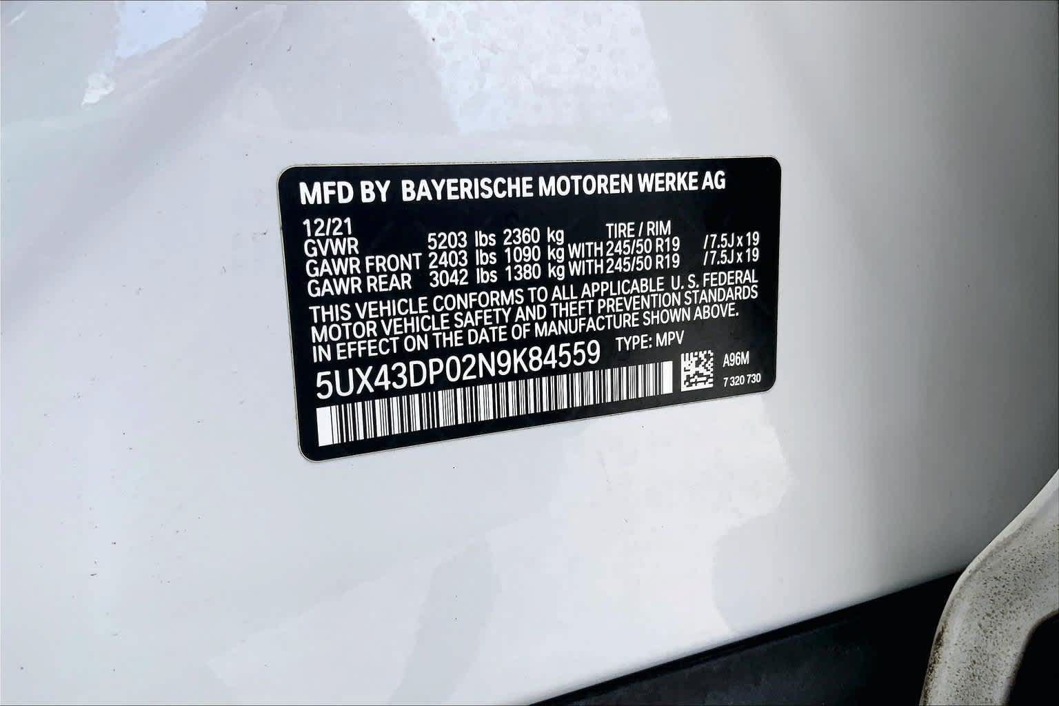 Used 2022 BMW X3 sDrive30i w/ Convenience Package RWD image 20