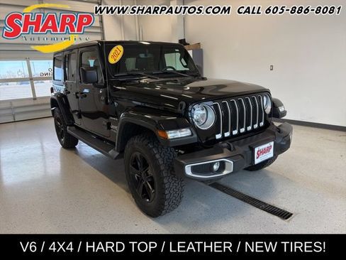 Used 2021 Jeep Wrangler Unlimited Sahara w/ Uconnect 4C Nav & Sound Group AWD/4WD image 1