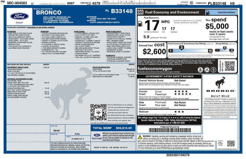 Used 2023 Ford Bronco Wildtrak AWD/4WD image 26