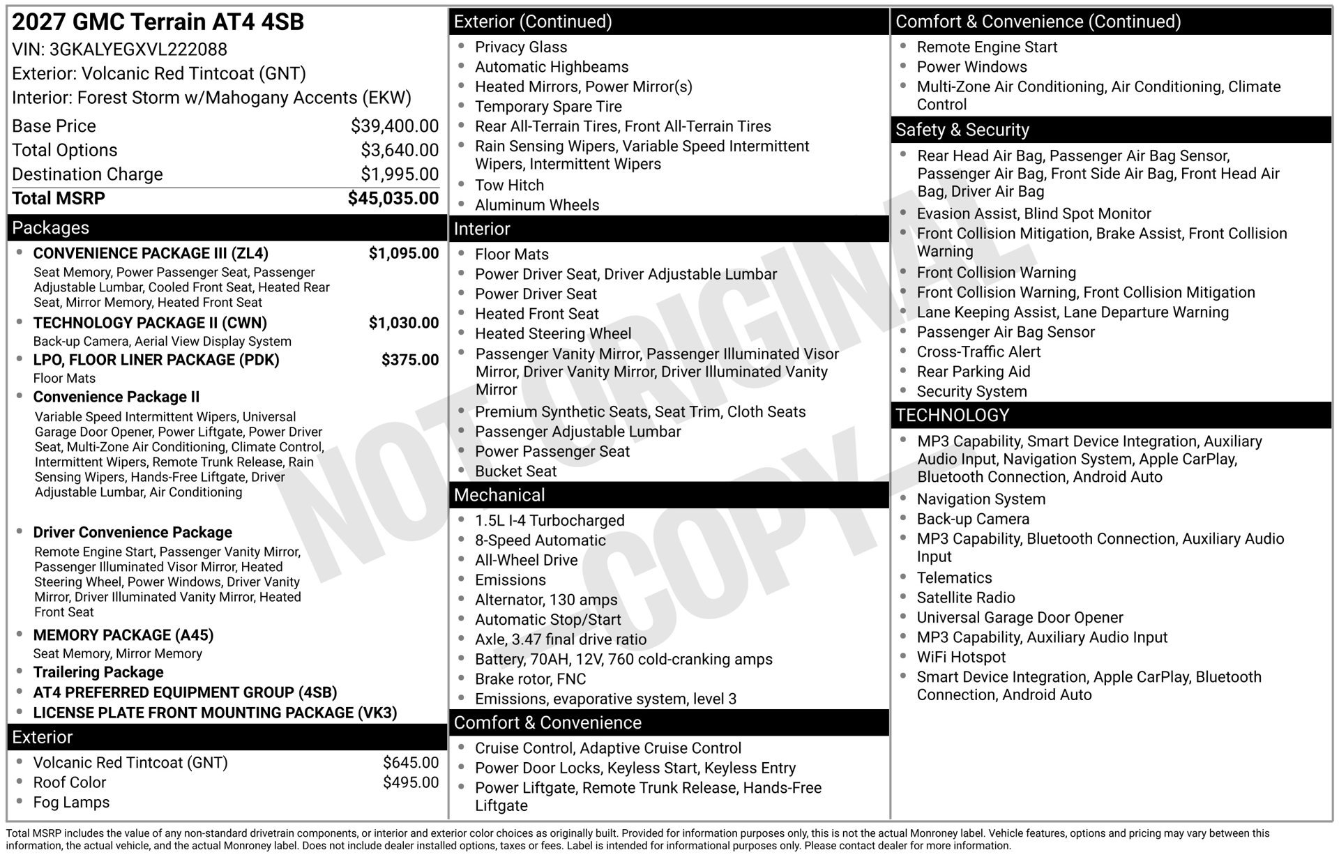 New 2027 GMC Terrain AT4 w/ Convenience Package III AWD/4WD image 5