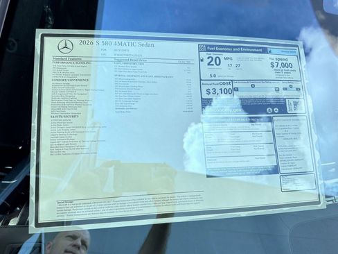 New 2026 Mercedes-Benz S 580 4MATIC Sedan image 34