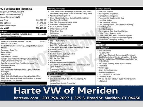 Certified 2024 Volkswagen Tiguan SE w/ Panoramic Sunroof Package AWD/4WD image 1