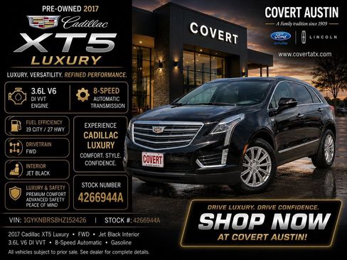 Used 2017 Cadillac XT5 Luxury w/ Driver Awareness Package FWD image 1