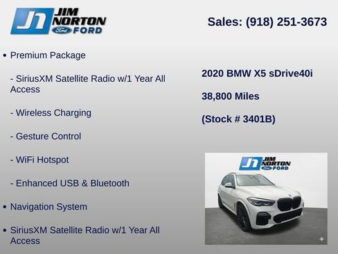 Used 2020 BMW X5 sDrive40i w/ M Sport Package RWD image 16